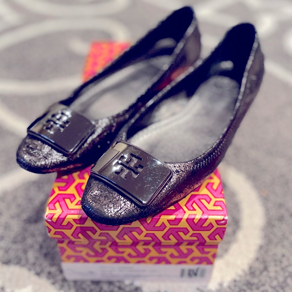 Tory Burch Jordan Soft Metallic Flats